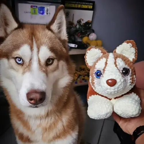 peluche chien au crochet personnalisable
