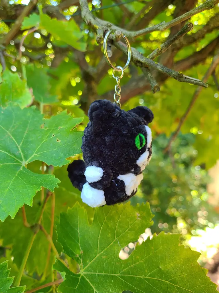 Porte clefs chat crochet