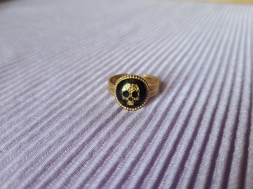 Bague Crâne doré